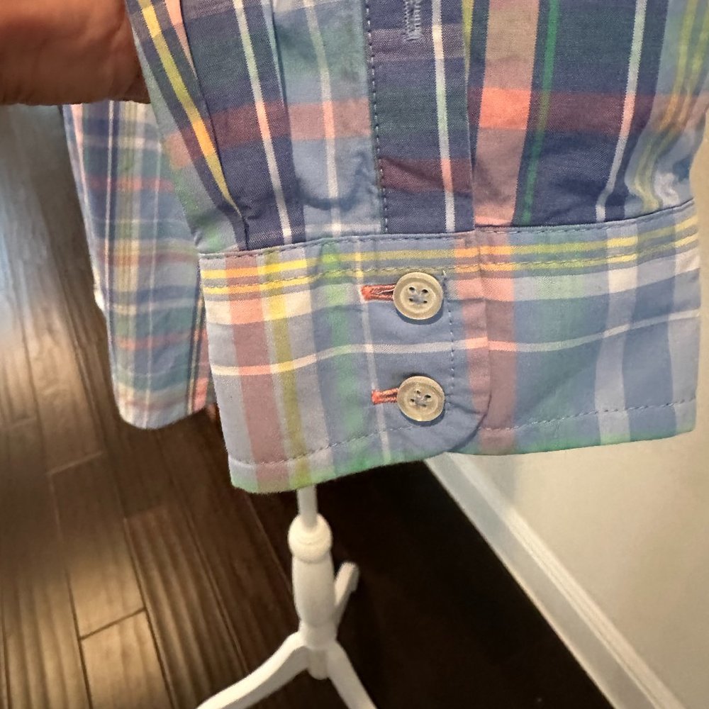 TALBOTS Women's Medium Petite Plaid Shirt - Picture 5 of 8